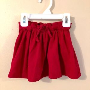 Dark red cord skirt